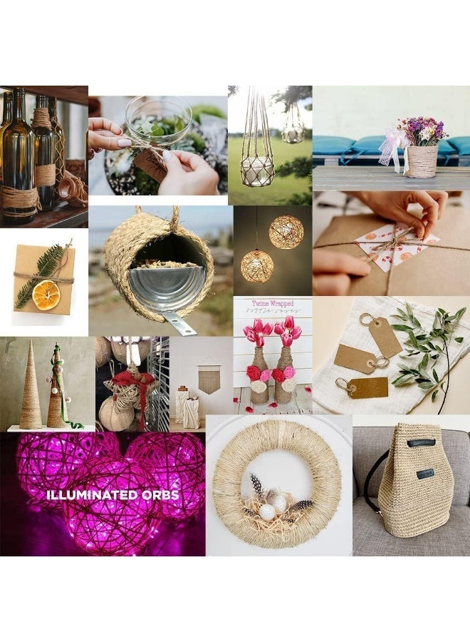 JOSQUEWNN Natural Gift Wrap Ribbons Twine Jute Twine 200m Long Twine String for Crafts Gift Wrapping Packing Gardening Crochet Knitting Macrame Decor (Brown 2mm×200m) - Image 5